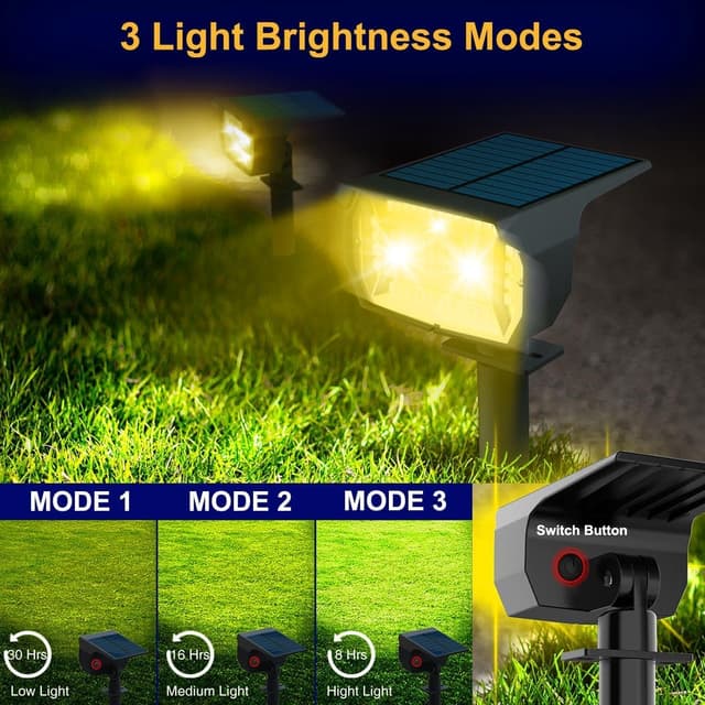 Detalle de LOTMOS 4 Pack Solar Spot Lights, 72 LED