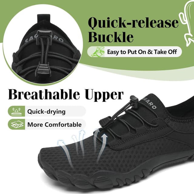 Detalle de SAGUARO Saguaro Wasserschuhe mit Klettverschluss – rutschfeste Sohle für Aktivitäten im Wasser