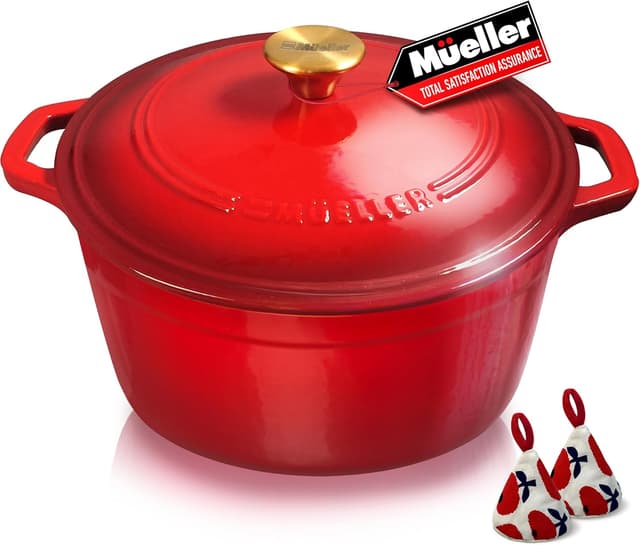 Detalle de Mueller 6qt Enameled Cast Iron Dutch Oven 🍲