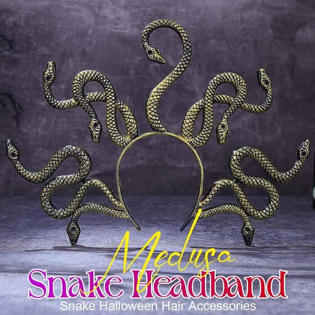 Detalle 2 de Zoestar Medusa snake headband for Halloween