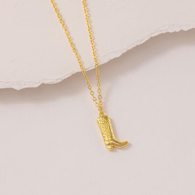 Detalle de HANLI 14K vergoldete Halskette für Damen mit Anhänger – zartes Stern-Design, wasserfest