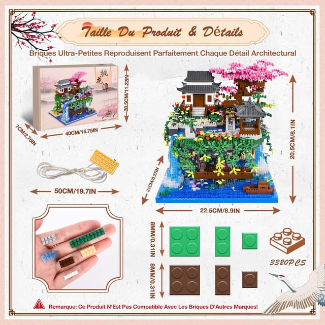 Thumbnail 6 de Charmofun Micro-briques 3320 pièces – Maquette architecture chinoise avec éclairage LED