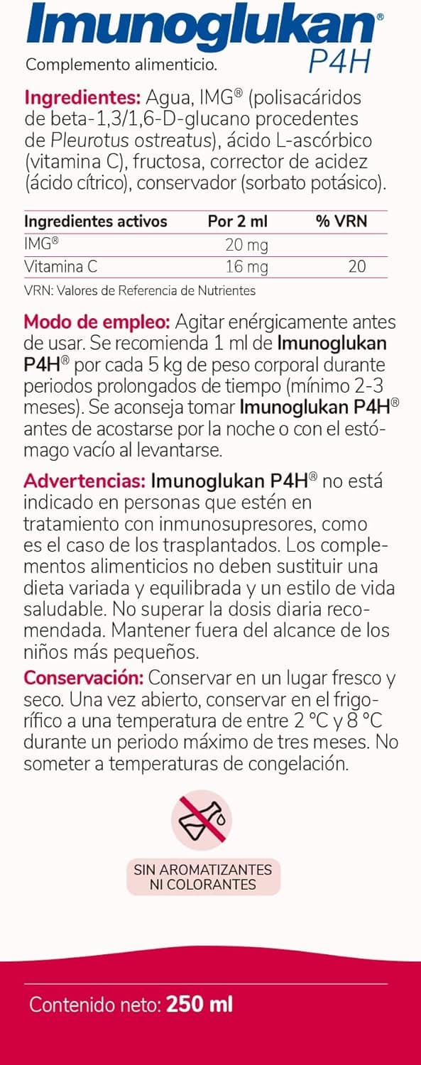 Thumbnail 2 de Imunoglukan P4H Jarabe 250 ml para defensas 👶