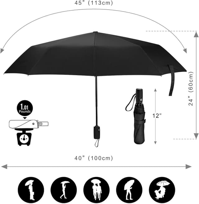 Detalle 2 de AMVUZ Taschenschirm mit Windschutz