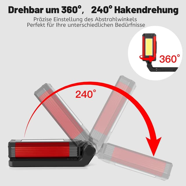 Detalle 2 de daphomeu COB Arbeitsleuchte 1000 Lumen 🔦