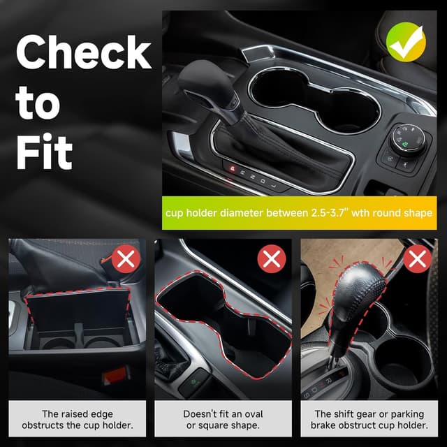 Detalle 2 de DYLEN Car Cup Holder Expander Adapter for Expandable Arms (Fits large bottles and mugs 14-64oz)