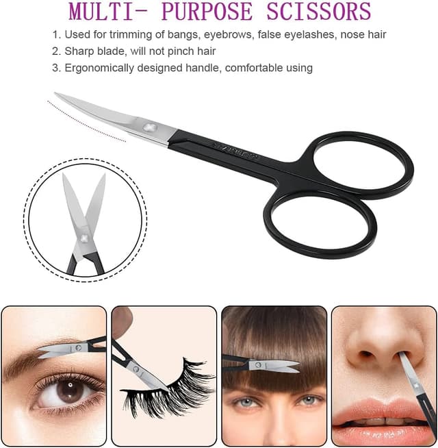 Detalle de URAQT set pinzette sopracciglia professionali da 6 pezzi con astuccio in pelle