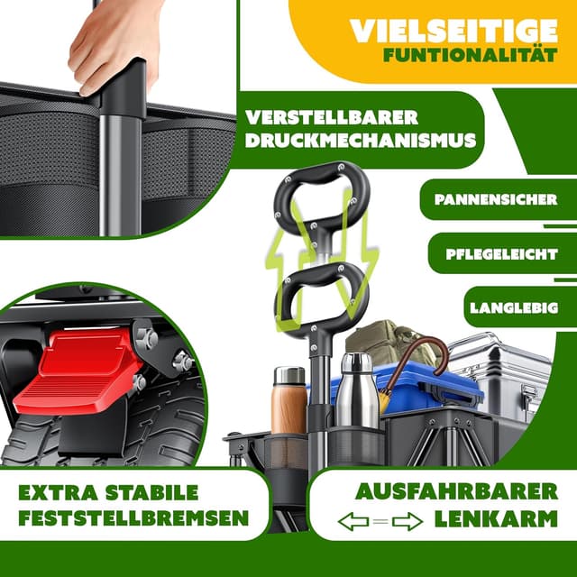 Thumbnail 4 de KESSER® Carro de mano GTR9000 🛒 - Resistente, plegable y con accesorios