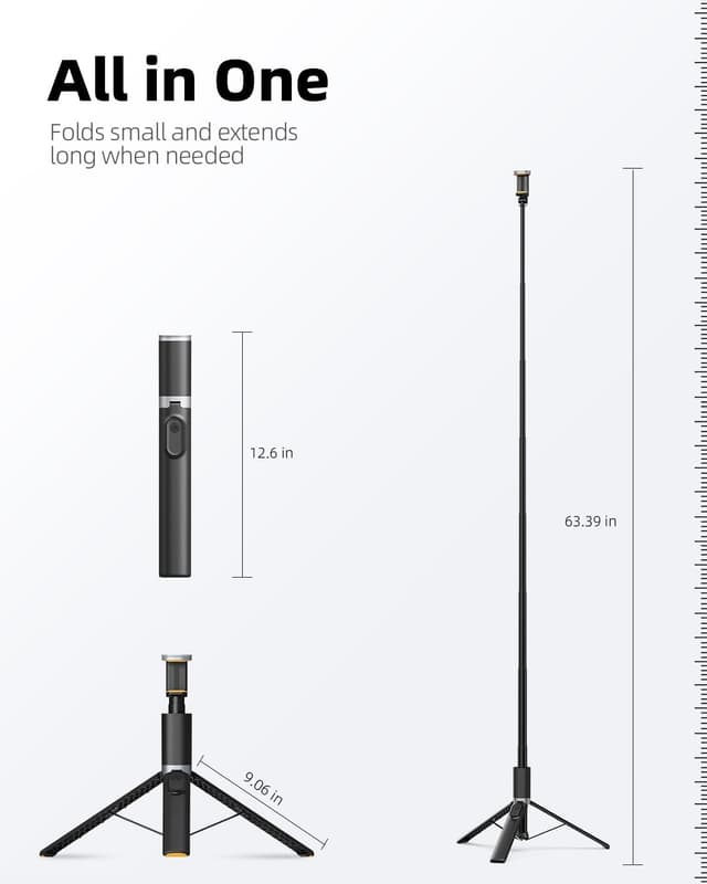 Thumbnail 6 de TODI 63" Selfie Stick Tripod for Smartphones
