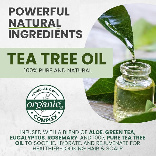 Detalle de KESMEDIK Tea Tree Oil Shampoo MaxTherapy (16 fl oz) — Clarifying, sulfate-free relief for itchy scalp