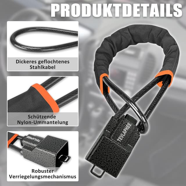 Thumbnail 3 de Tevlaphee Lenkradkralle Aufgerüstetes Lenkradschloss