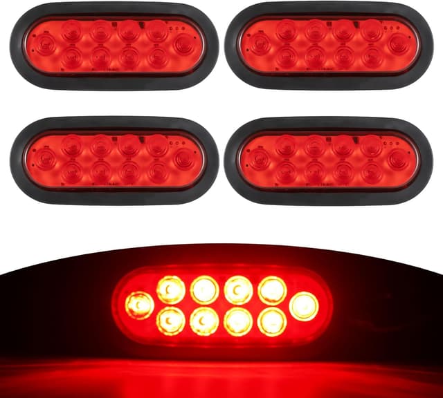 Thumbnail 6 de RUNHWEE 6-Inch Oval LED Trailer Lights Kit (2-Pack) with 10 LED Markers, Waterproof DOT-Compliant Red