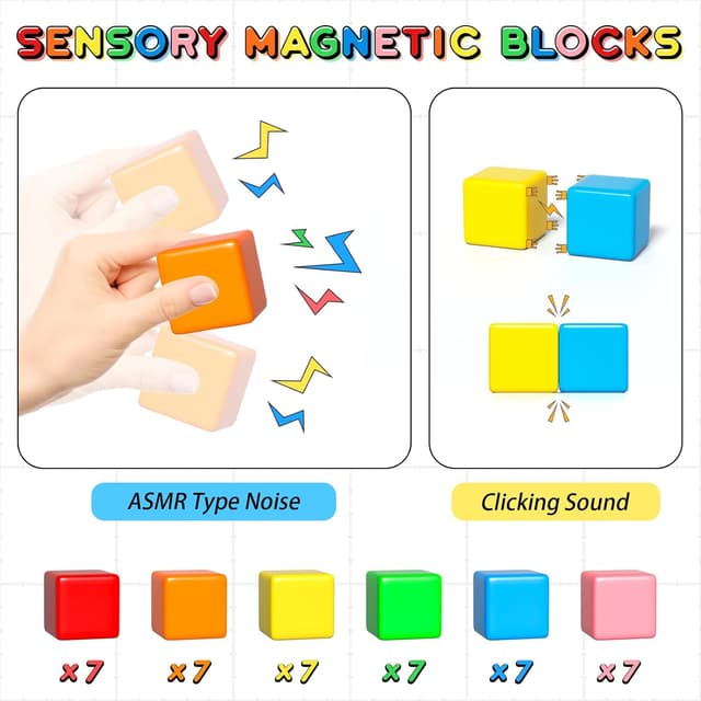 Detalle de Magnetische Bausteine für Kinder ab 3 Jahre