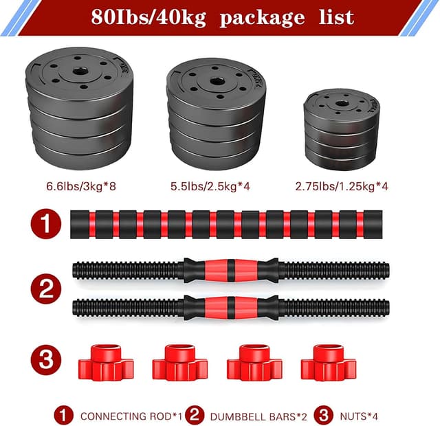 Detalle 2 de BCBIG Adjustable Dumbbells for Home Gym ๐๏ธโ