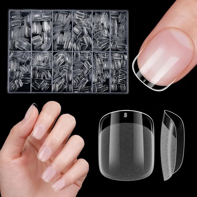 Detalle de Quadrat Kunstnägel Kurz Venares – 500 Soft Gel Tips in 12 Größen (Ultra kurze Full Cover, square) für Gelnägel