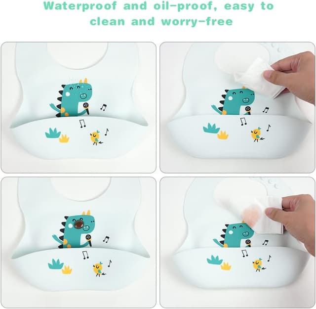 Thumbnail 6 de Vicloon Silicone Baby Bib 6‑Position Adjustable