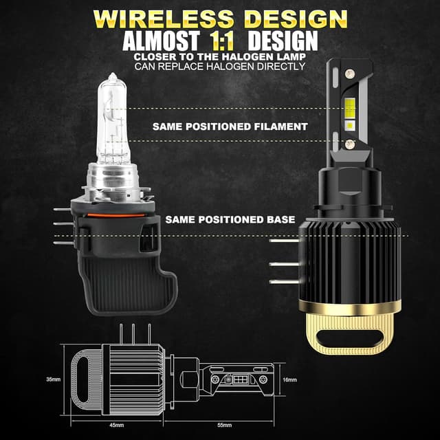 Detalle de D-Lumina Lampadina LED H15 Canbus 130W 26.000lm kit conversione auto 6500K (2 pezzi) con chip Seoul CSP