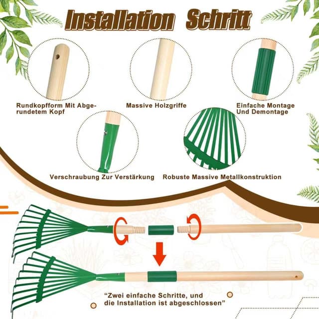 Detalle 1 de HILKKET Kinderschubkarre Gartenwerkzeug Set 13-teilig