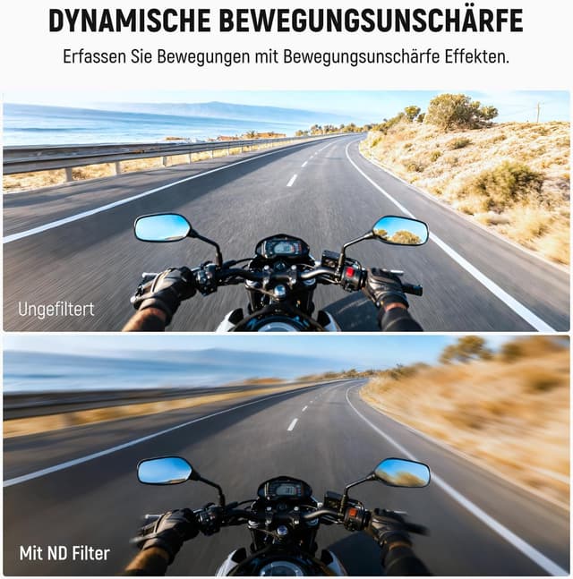 Detalle 2 de NEEWER ND Filter-Set für DJI Osmo Nano (ND8/16/32/CPL), 4er Pack – aufschraubbare Graufilter für Action-Cam-Linsen