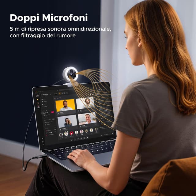 Detalle 1 de UGREEN Webcam 2K 30FPS, USB A e USB C