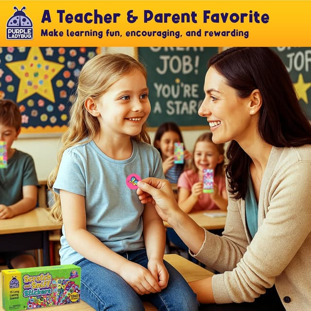 Thumbnail 2 de Purple Ladybug 1260 Scratch and Sniff Stickers 🎨