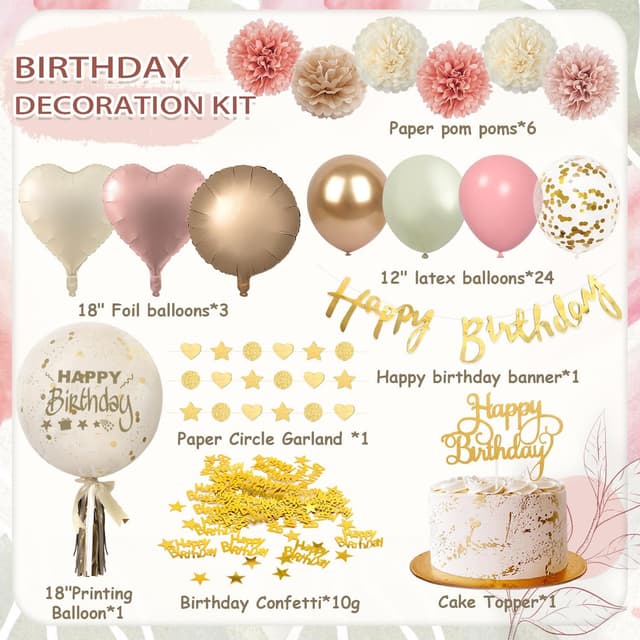 Thumbnail 1 de Decoración cumpleaños rosa oro para niñas