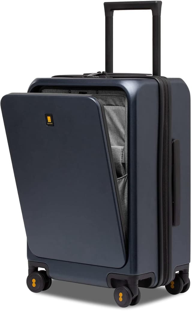 Detalle de LEVEL8 20 Inch Carry-on Suitcase with Laptop Compartment, TSA & USB Charging Port (Royal Blue)