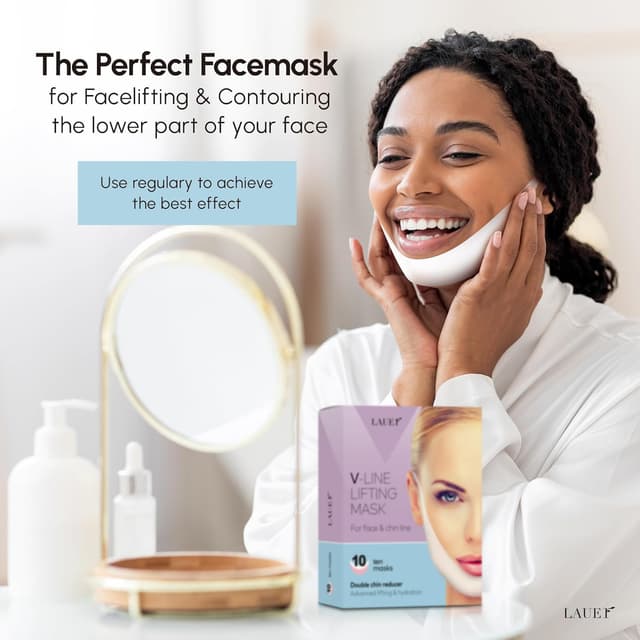 Thumbnail 6 de V Line Lifting Mask Double Chin Reducer — V-shaped lifting face mask with chin straps