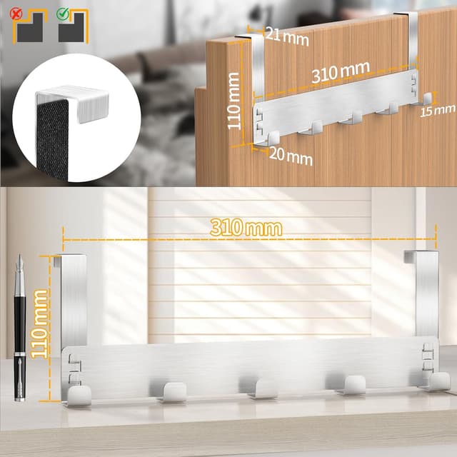 Detalle 2 de Gypie Türhaken 2er Set für 20 kg