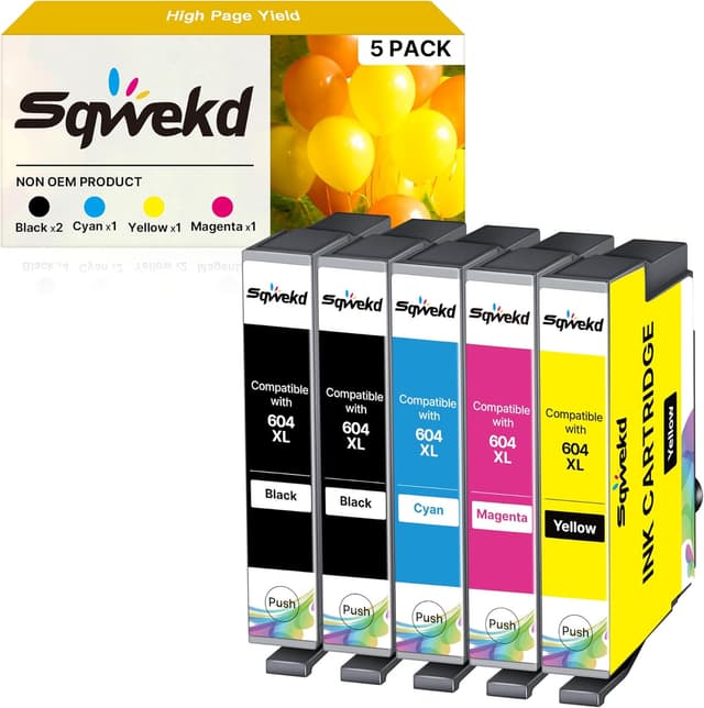 Detalle de Set 5 cartucce compatibili Sqwekd per Epson 604 XL per XP-2200/XP-3200/XP-4200 e WF-2910