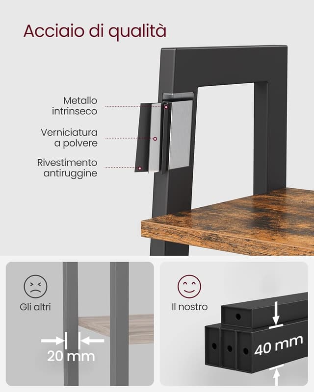 Thumbnail 4 de VASAGLE LLS44X scaffale a scala 4 ripiani per soggiorno