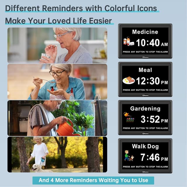 Detalle de Soobest Dementia Clock for Seniors, 20 alarms