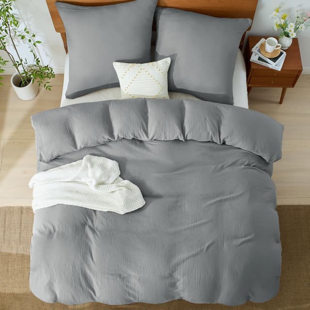 Detalle de BEDELITE Musselin Bettwäsche 155x220 aus Baumwolle (ÖKO-TEX), 3-teilig mit Reißverschluss