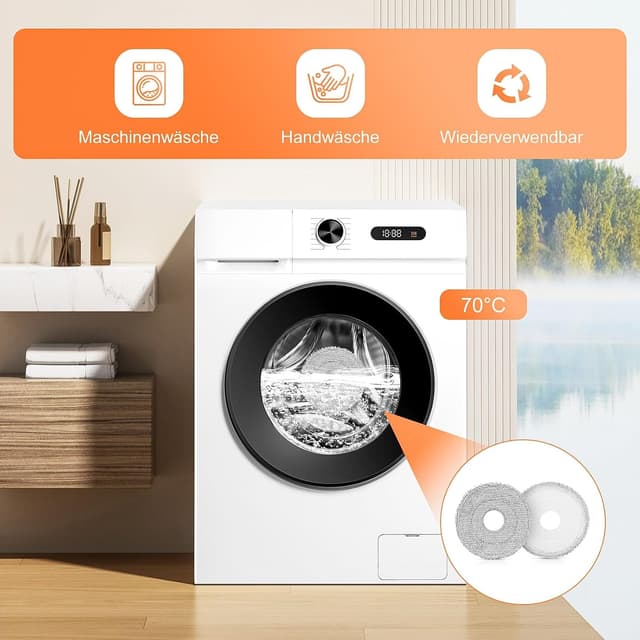 Detalle de 10er Pack Wischtücher für Dreame L10s Ultra, L40/L50 Ultra & Mova Ultra Saugroboter – waschbare Mikrofaser Wischpads