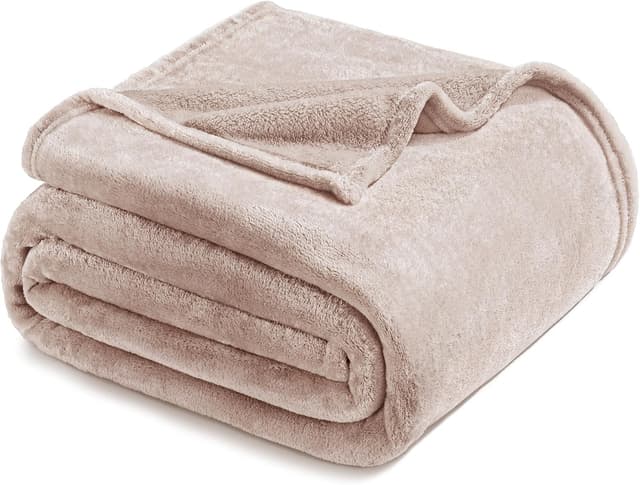 Detalle de Exclusivo Mezcla plaid couverture polaire en mélange, pour canapé ou lit, toutes saisons, camel 230x270 cm