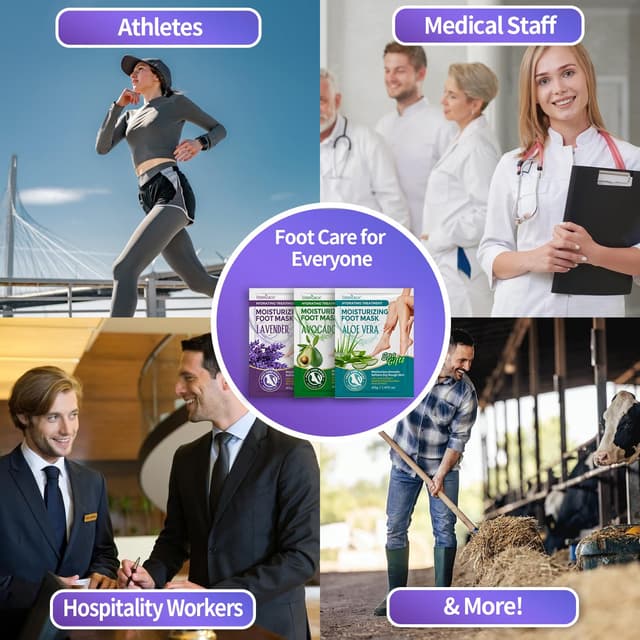 Thumbnail 6 de 5 Pack Moisturizing Foot Mask Hydrating Foot Masks for Dry, Cracked Feet (Foot Care Spa Gift Set)