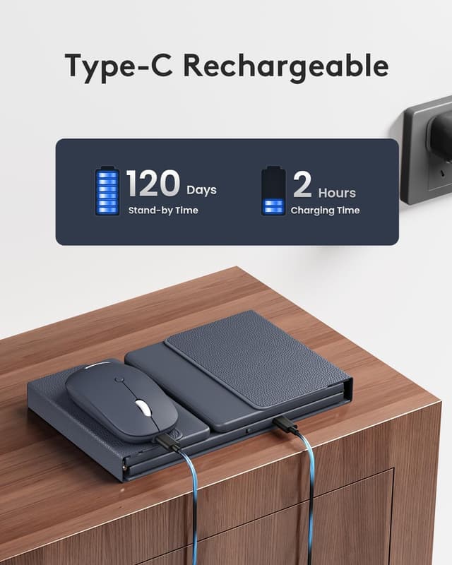 Detalle de Samsers Foldable Bluetooth Keyboard and Mouse Combo (Midnight) — foldable full-size travel set with 2.4G + BT5.0