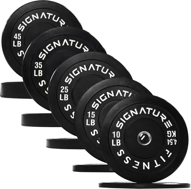 Detalle de Fitvids Olympic Bumper Plates Set (2-inch) – Virgin Rubber Weight Plates for Strength & Lifting