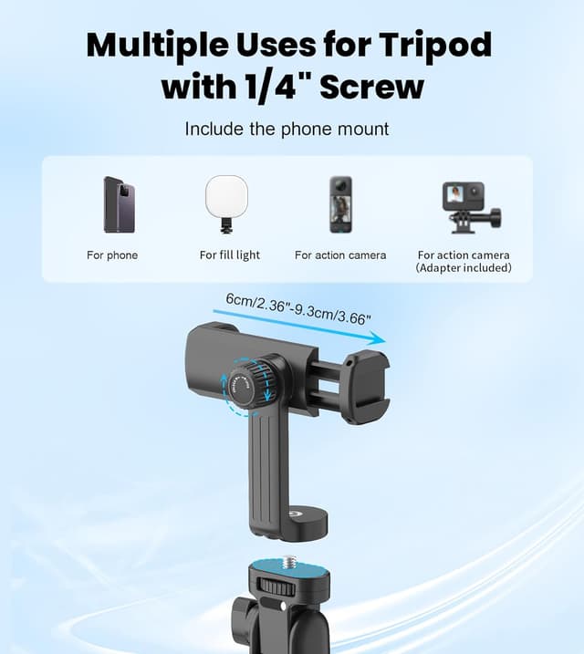 Detalle 1 de Gahenwo 68" selfie stick tripod for phone