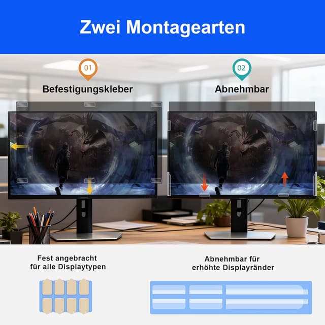 Thumbnail 6 de 24 Zoll Blickschutzfolie für 16:9 Monitore