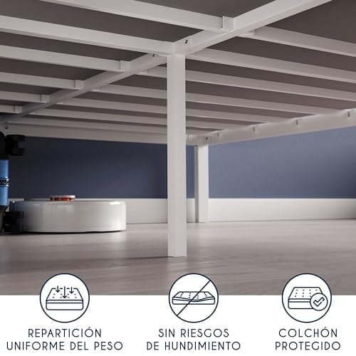 Thumbnail 5 de Dreamzie Cama de Metal 140x200 con Somier Blanco