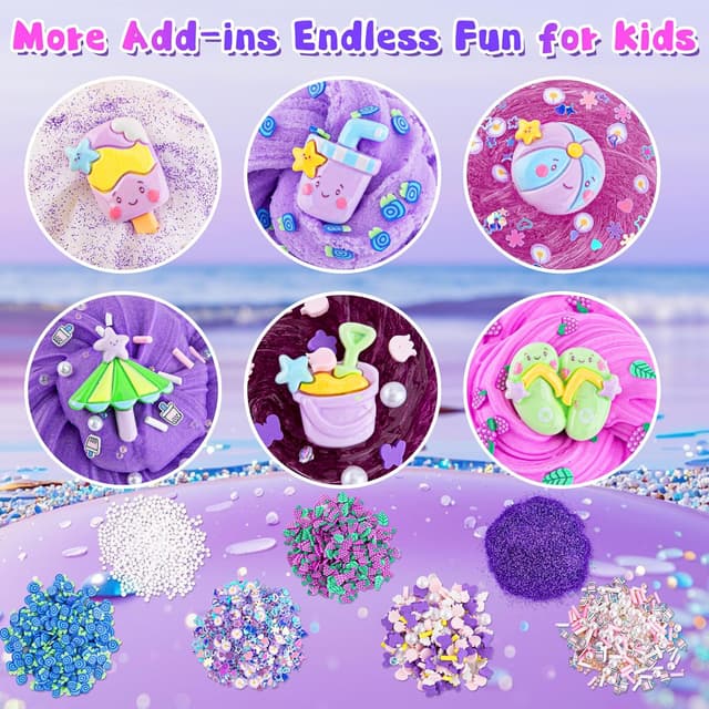 Detalle 2 de Gradient Purple Slime Kit 360 ml — 6-pack for parties