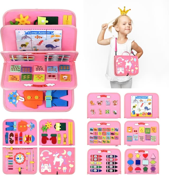 Detalle de Busy Board Montessori Toys for Toddlers 1–6 Years