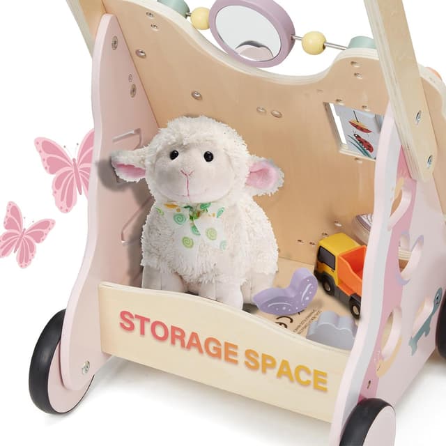 Thumbnail 6 de Giant bean Lauflernwagen aus Holz im Schmetterlingsdesign (rosa) – Baby Walker ab 1 Jahr für Mädchen und Jungen