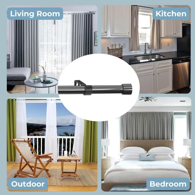 Thumbnail 5 de Curtain Rod Metal Blanco 62-187cm con Bolas y Soportes