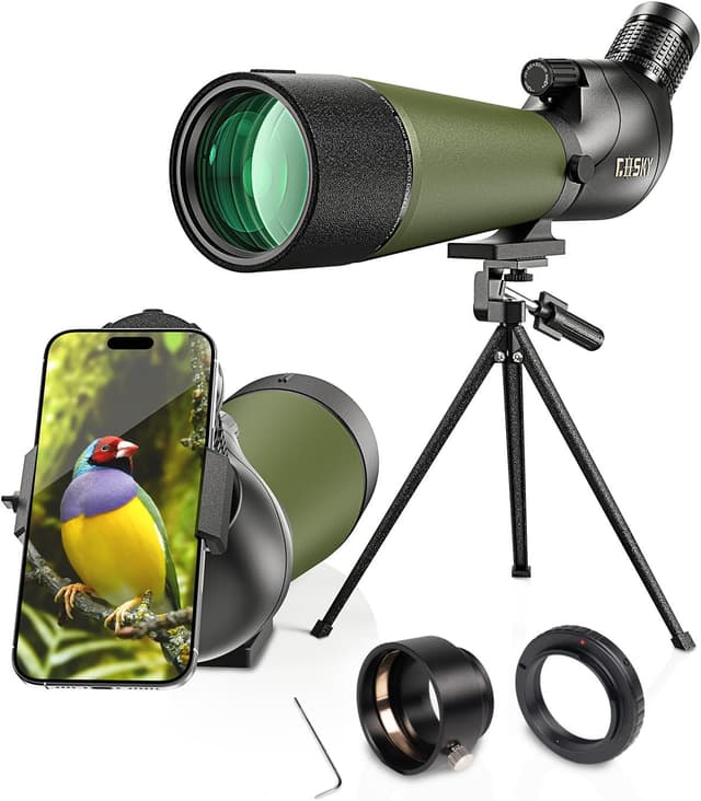 Detalle de Gosky ED Double Focus Spotting Scope 20–60x 80mm with Smartphone Adapter