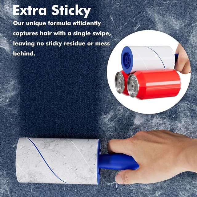 Detalle de Mage Value 1200 Sheets Lint Roller Set with 6 Upgraded Handles (6 Rollers + 6 Refill)