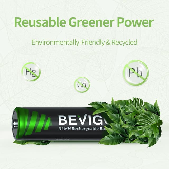 Detalle de BEVIGOR AAA Akkubatterien (NiMH), 24 Stück, vorgeladen – hohe Kapazität für Alltag & Geräte
