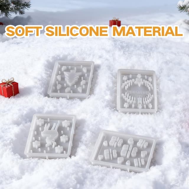 Detalle de OneNine Silikonformen Gießformen Weihnachten (5-teilig) für Kerzen, Anhänger & mehr in Geschenkbox