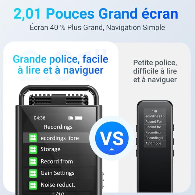 Detalle 2 de MECHEN Dictaphone Enregistreur Vocal Numérique 144 Go